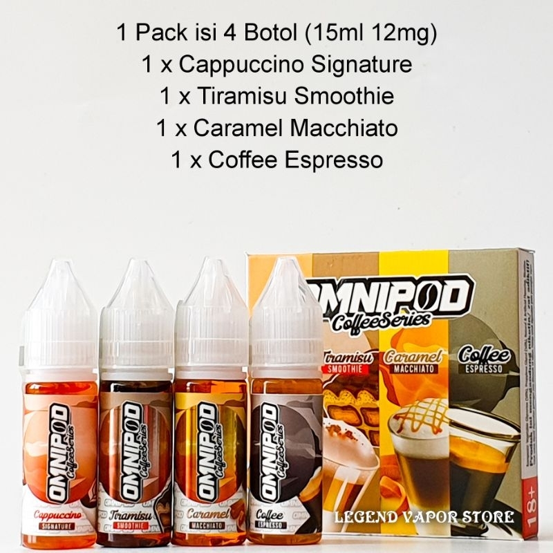 SALT NIC - LIQUID OMNIPOD COFFEE SERIES 15ML X 4 12MG AUTHENTIC