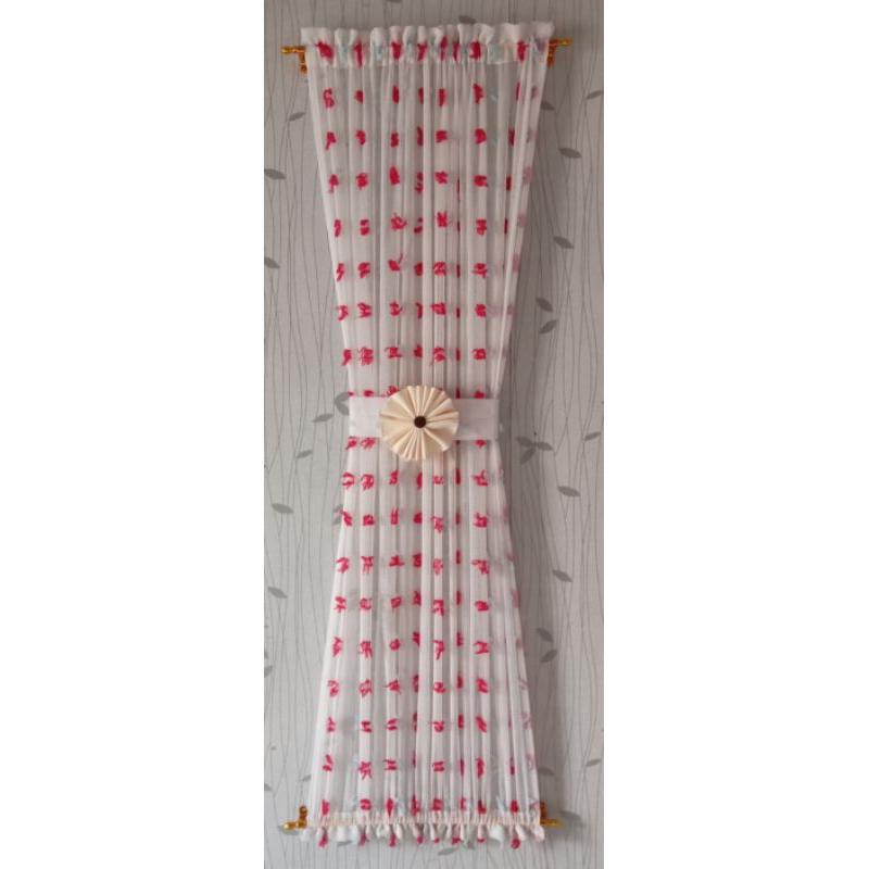 Gorden  kupu kupu ikat tengah/gorden spiral Ruby minimalis/gorden jendela kain tipis