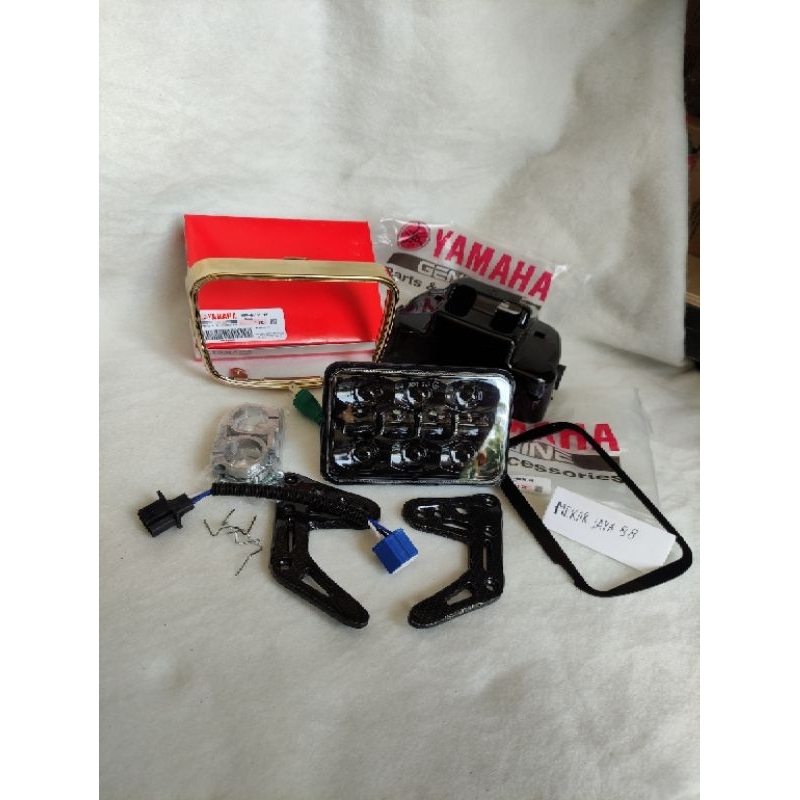 LAMPU DEPAN RX KING LAMPU TEMBAK DAYMAKER RX KING DENGAN RENG GOLD DAN BATOK ORIGINAL YAMAHA PLUS BA