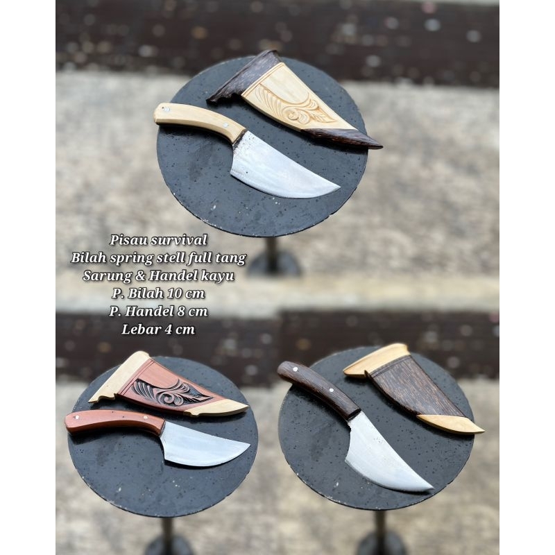 Pisau Survival Spring Steel / Sup9 (Fulltang)