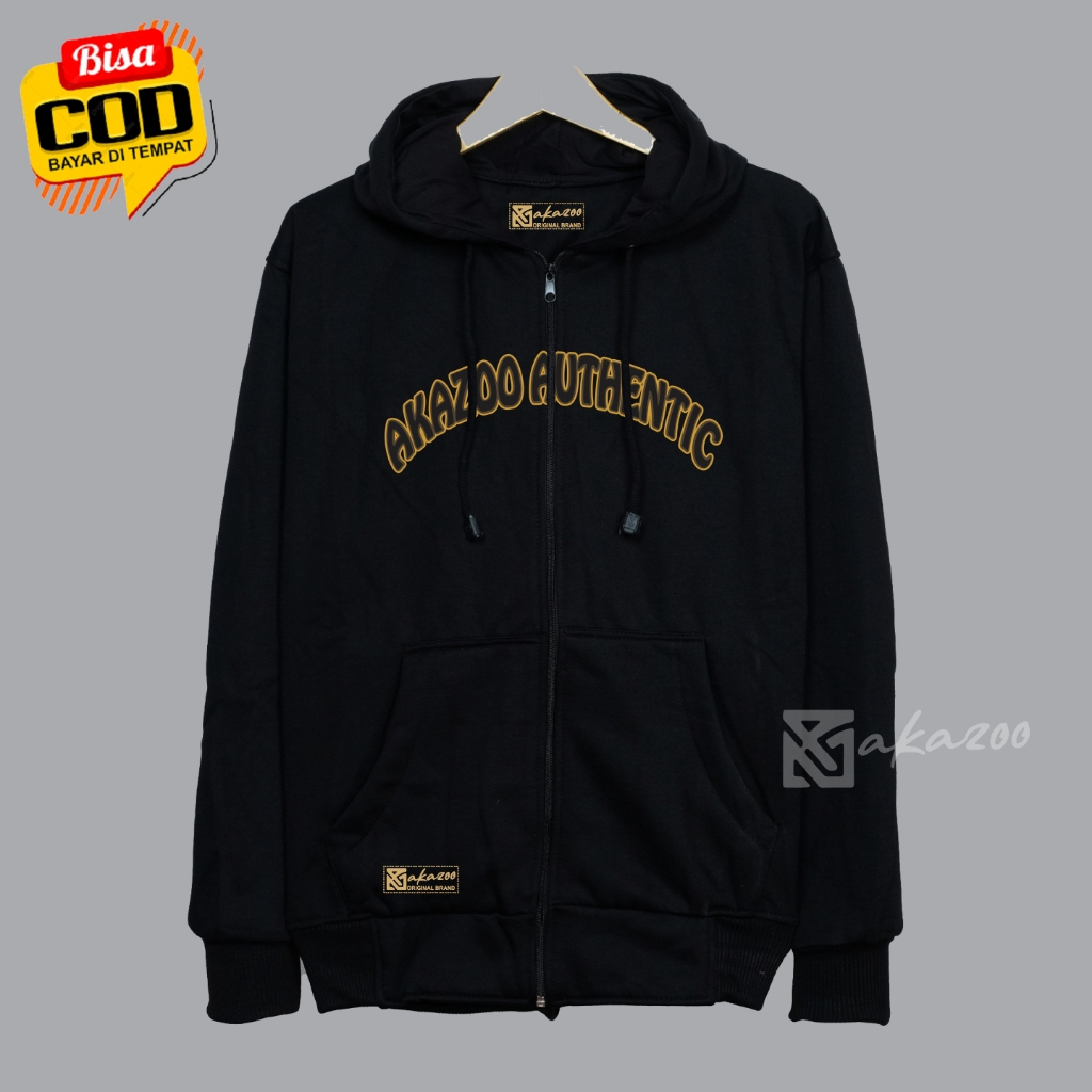 sweater pria resleting depan distro gambar dpn balakang akazoo warna hitam grafytty KASIBA sablon depan blakang 01