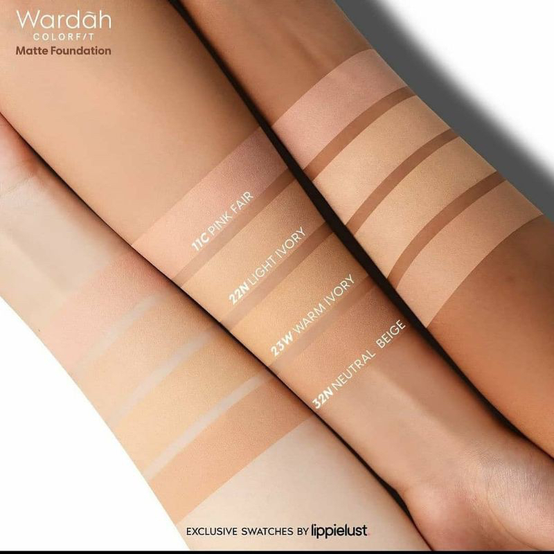 WARDAH Colorfit Matte Foundation Indonesia / Liquid Foundation 25ml / With SkinMatch Technology And Matte Micropowder SPF 30 PA+++ / Covers Imperfections Oil Control Transfer Resistant/ Pink Ivory Neutral Beige Sand Almond / Cosmetic Makeup Face Make Up