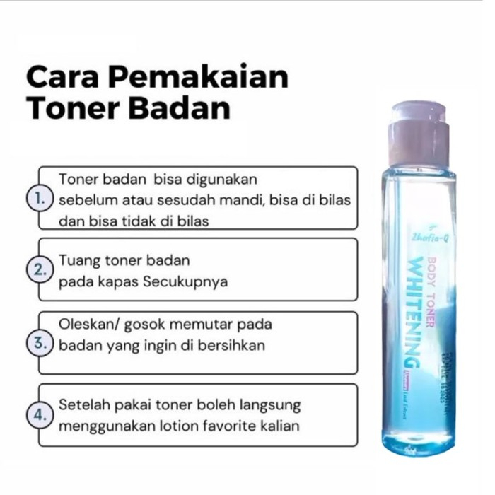 LS Zhafia Q Body Toner Whitening BPOM Pemutih Badan Instan Original Toner Pembersih Daki