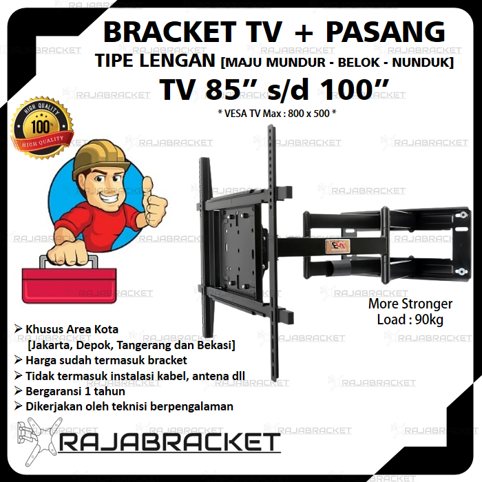 Bracket TV + Pasang Area Jakarta Depok Tangerang Bekasi [ Tipe Lengan ]