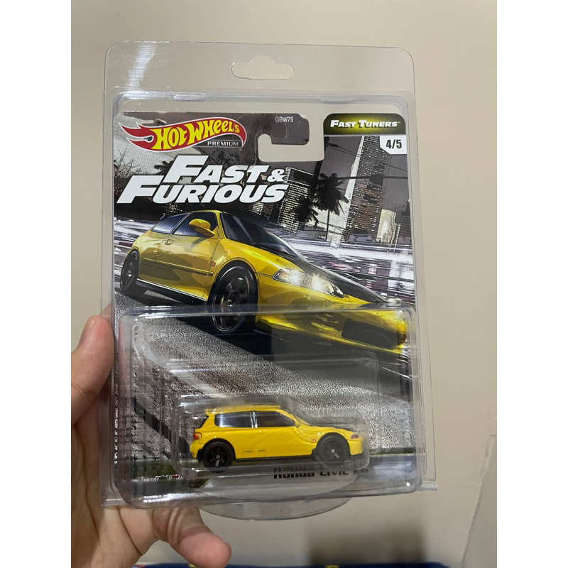 HOT WHEELS PREMIUM HONDA CIVIC EG KUNING FAST & FURIOUS