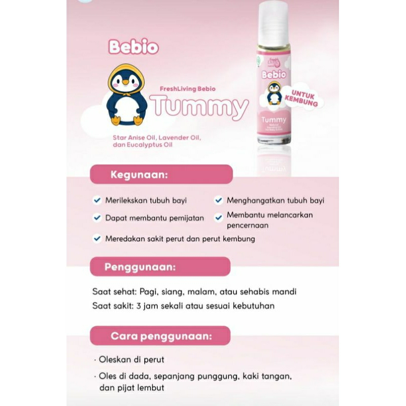 Bebio essential oil for baby 9ml CF /Tummy fungsi sama spt Cessa, freshcare baby