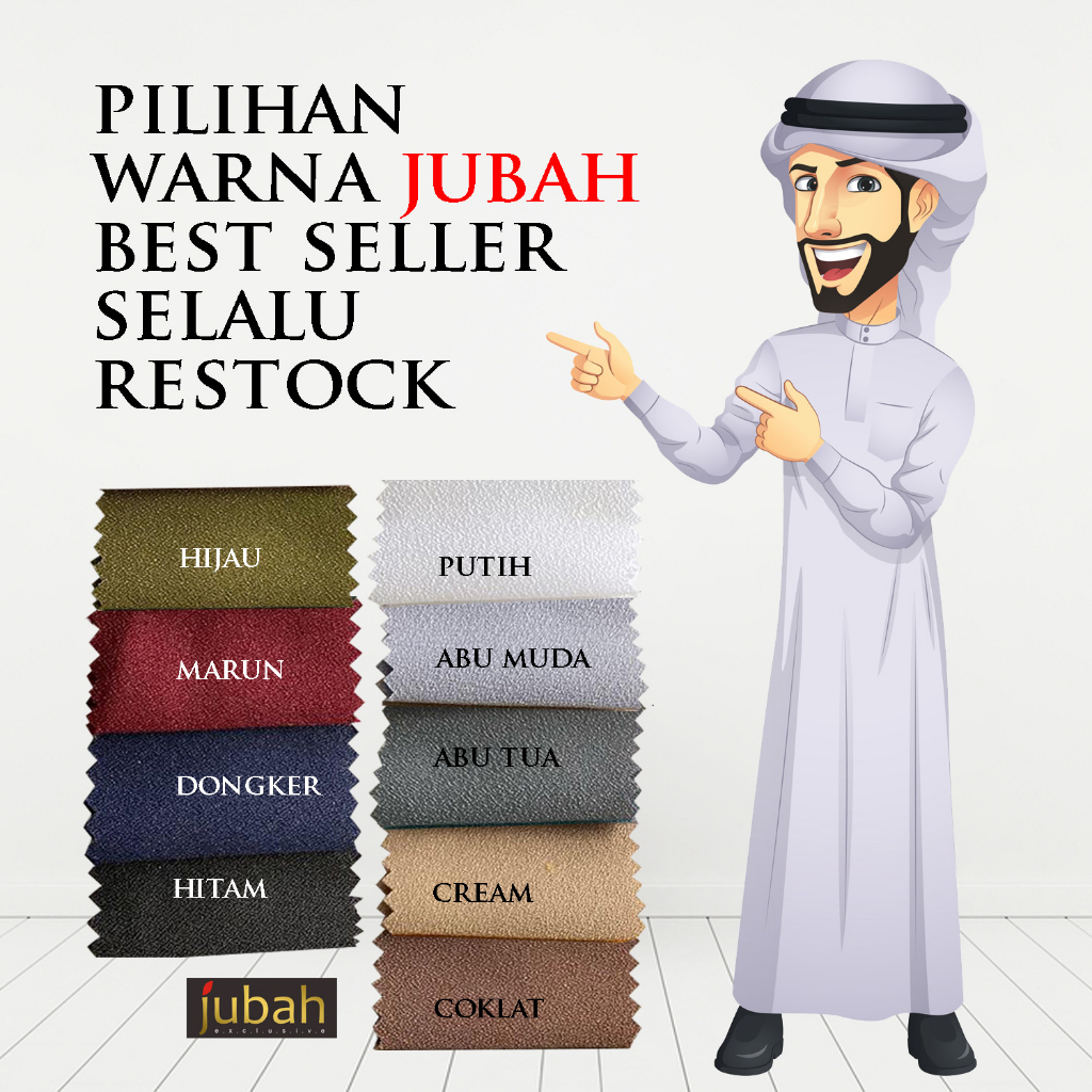 DeJubah - Qatari Gamis Jubah Pria Slimfit Dewasa-3