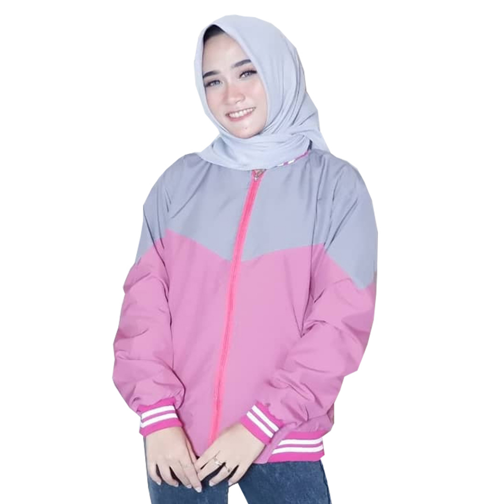 Jaket Parasut Wanita Bolak Balik Waterproof Ping