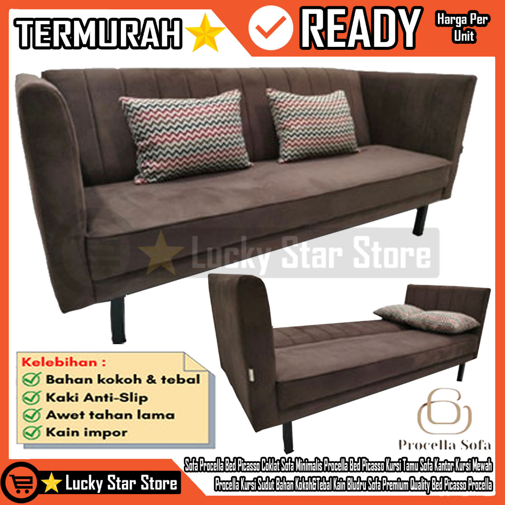 [Kargo] Sofa Bed Procella Picasso Coklat Kursi Ruang Tamu Sofa Bed Minimalis Modern Procella Picasso