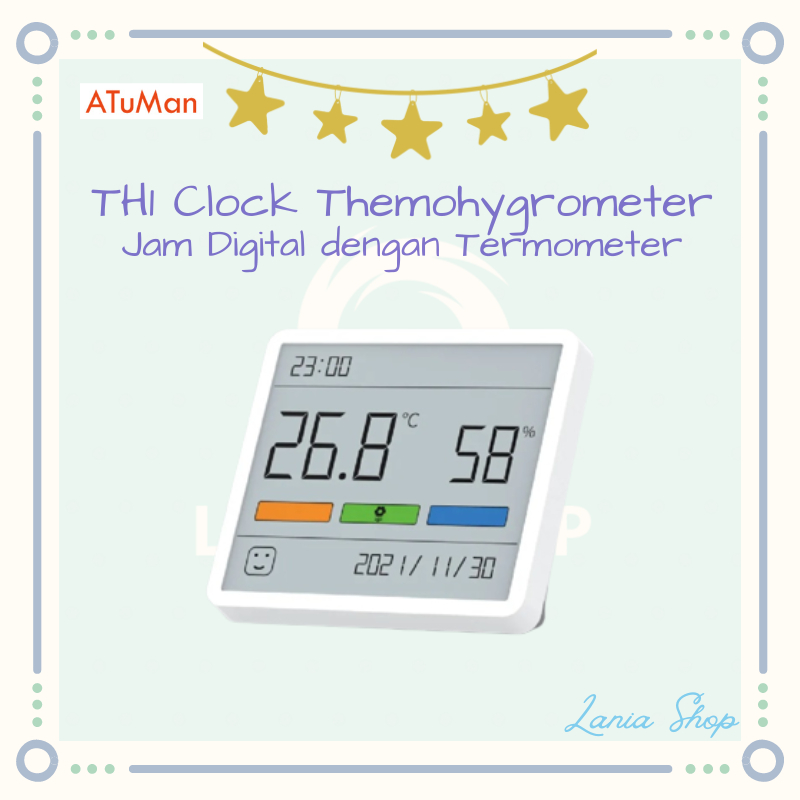 ATUMAN DUKA TH1 Clock Thermohygrometer - Jam Digital dengan Termometer