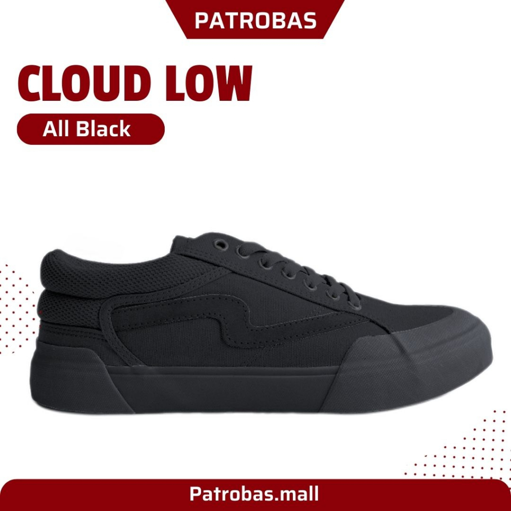 Patrobas Cloud Low All Black Original Sepatu Petrobas Full Black