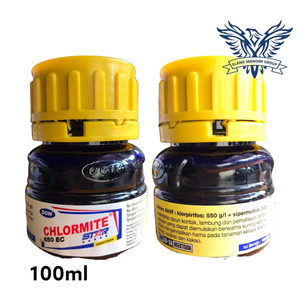 CHLORMITE STAR 650 EC 100 ML Klorpirifos 550 g/l Sipermetrin 100 g/l Insektisida Untuk Hama Penggerek Batang Ulat Grayak Pada Padi Kakao Cabai Starban