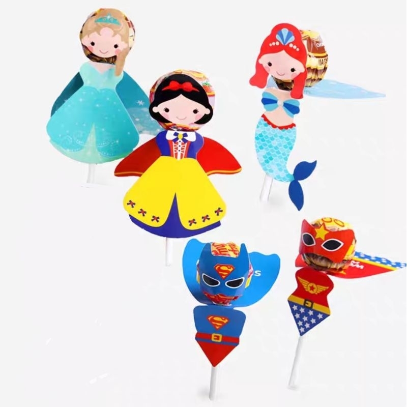 kertas kartu permen/superman/snowwhite/superwoman/frozen/plastik permen/bungkus permen/lebaran