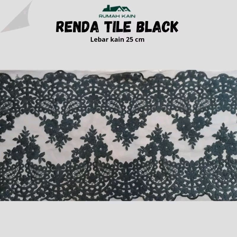 Tille Renda Bordir/Renda Bordir Black/Tille Renda/Renda Bordir Black