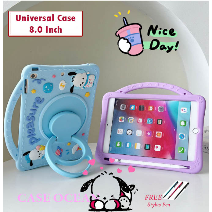 Olike Edu Tab EduTab E1 8 Softcase Soft Case Anak Kids Pocha Dog Rotate 360 Slot Pen Holder Cute Luc