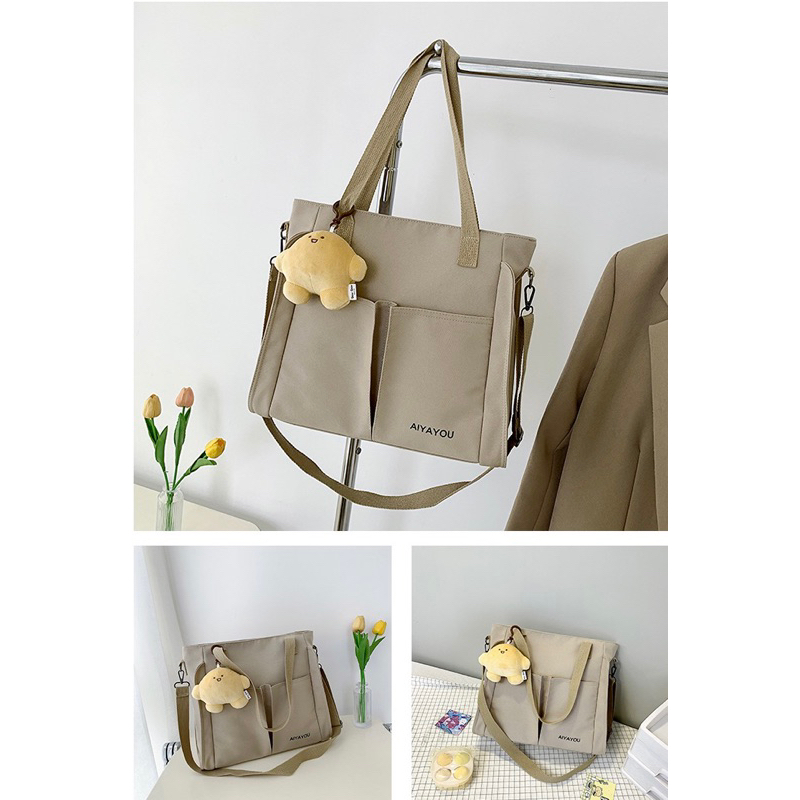 Selempang Wanita Korea Tote Bag Import + BONEKA 01