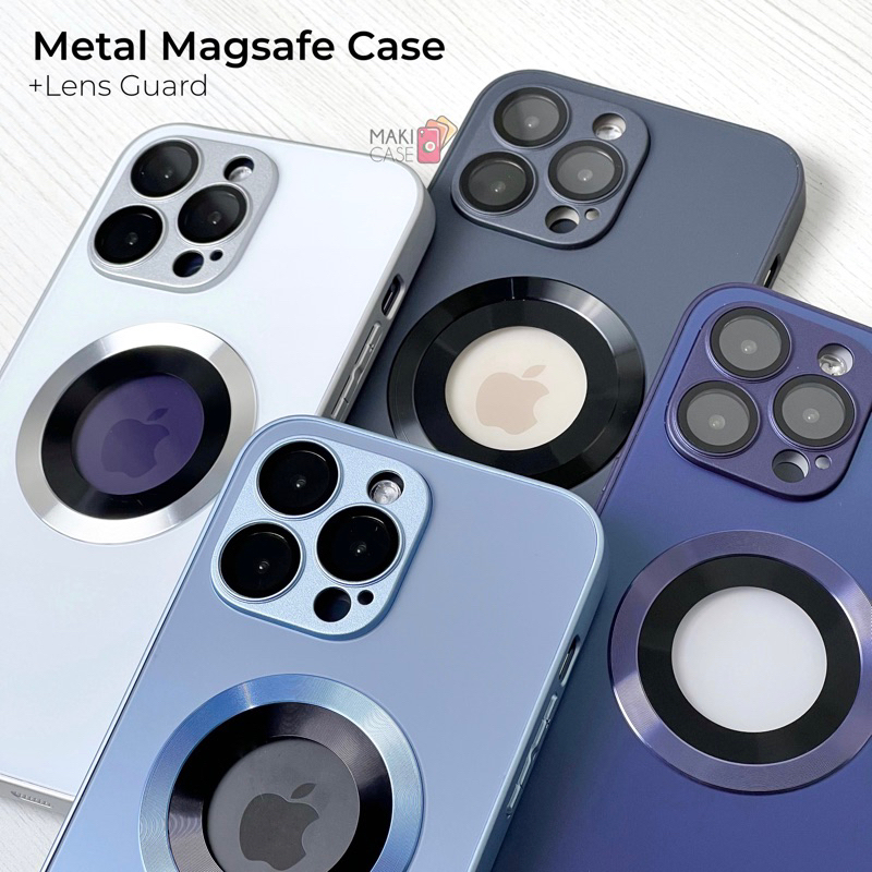 Metal Magsafe Case + Lens Guard [Tidak Retak]