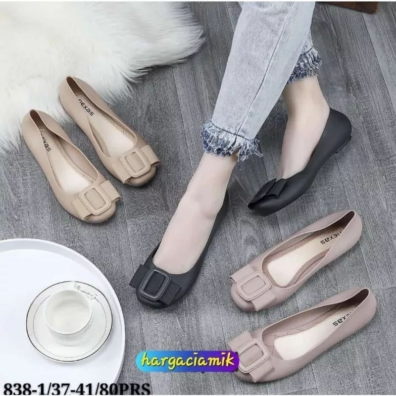 FLATSHOES JELLY WANITA IMPORT SEPATU KARET WANITA IMPORT PITA SD 838 NF 857
