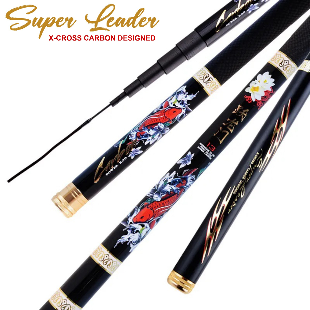 Joran Tegek Carbon X cross Super Leader Power Rod Kaku Tebal  360 450 540