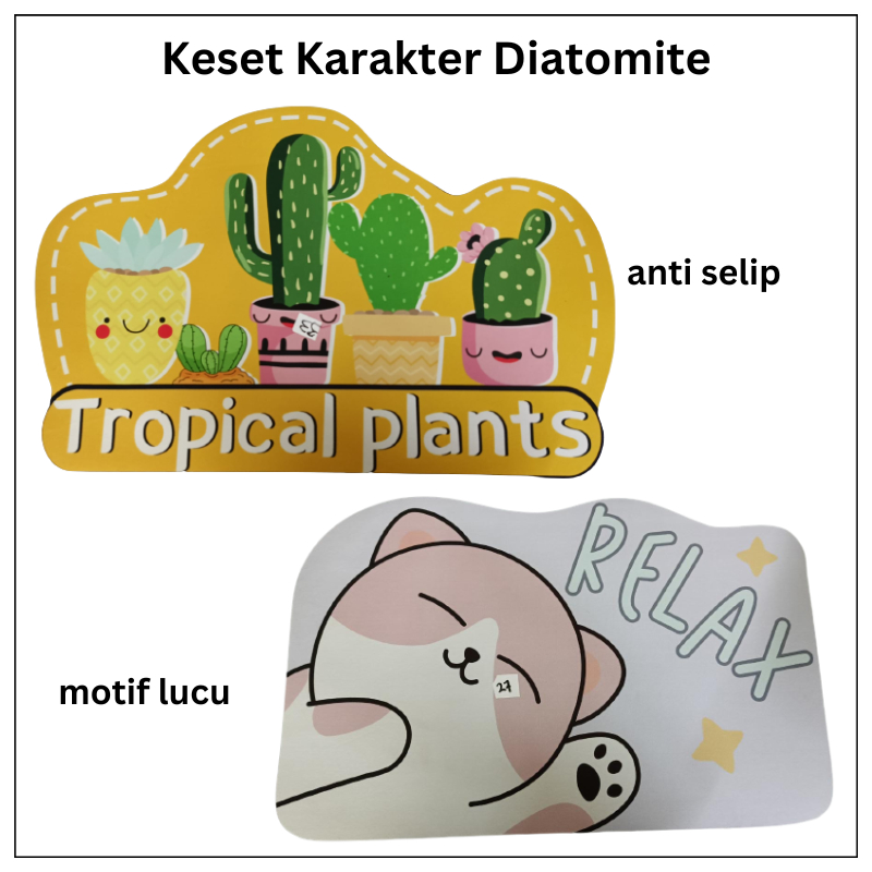 PROMO Keset Diatomite Motif Kartun Buah Karakter Keset Kaki Anti Slip Keset Anti Bau Nyerap Air Sutera99