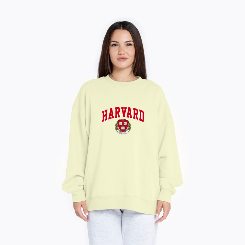 HARVARD LOGO SWEATER SWITER CREWNECK OVERSIZE PRIA WANITA Size M-XXL