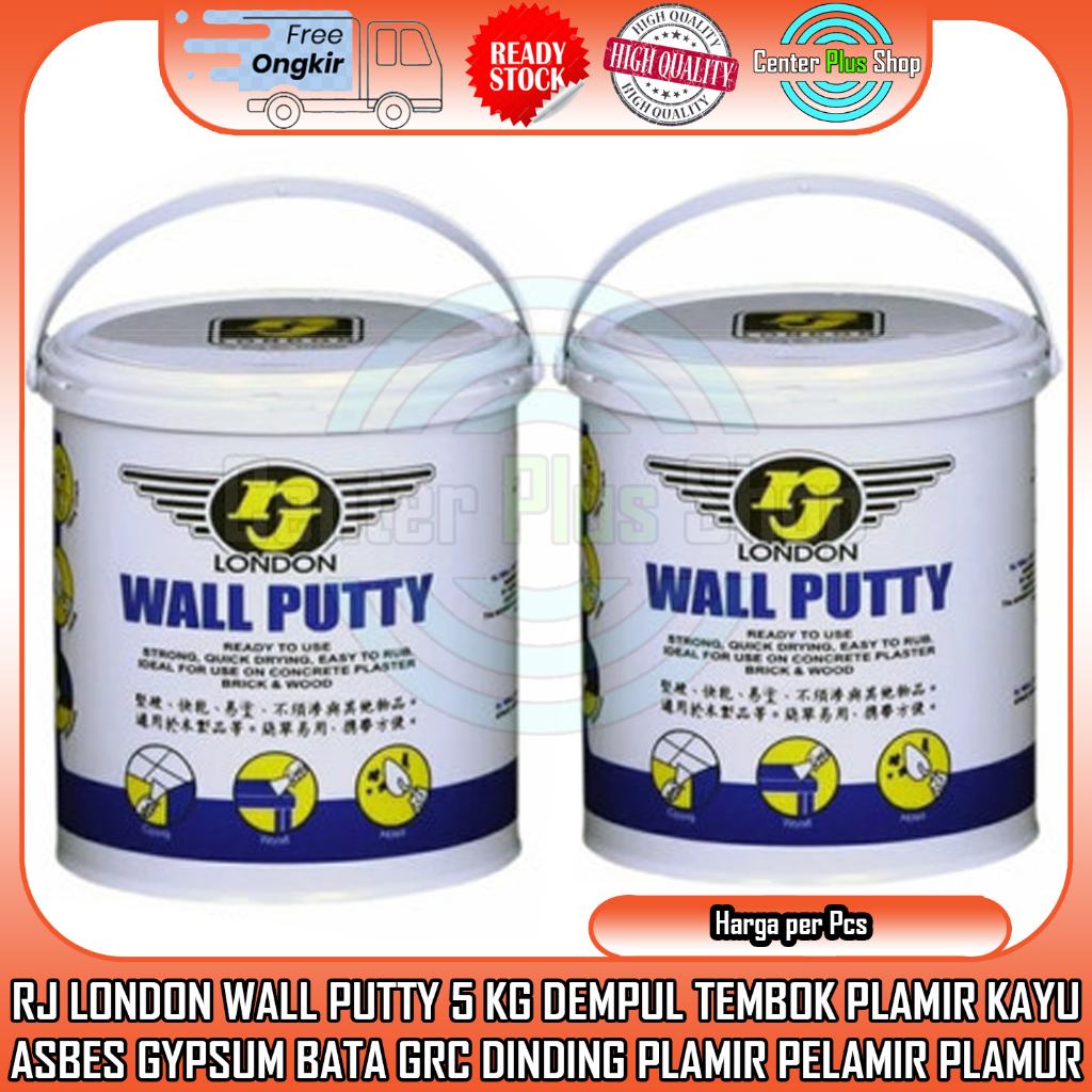 Pintu Jendela Dempol Wallputty Dempul RJ Wall Putty 5 Kg Kilogram Tembok Flamir Dinding Kayu Plamir 