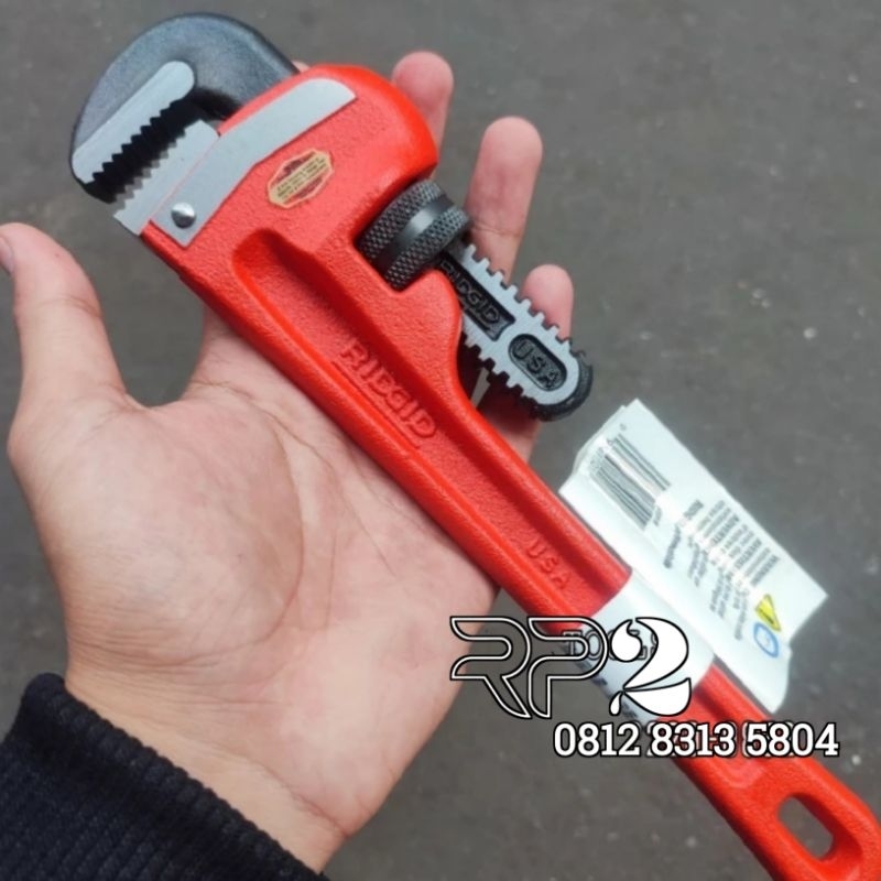 DMT | Kunci Pipa RIDGID Pipe Wrench 6 Inch Steel Handle Kunci Pipa 6 in