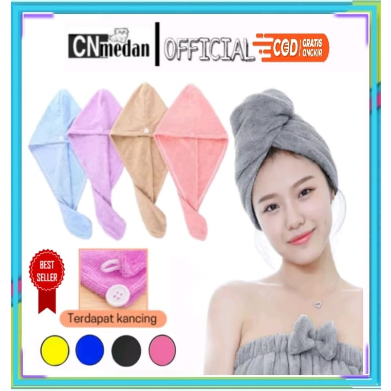 HANDUK RAMBUT KERAMAS MICROFIBER LAP PENGERING RAMBUT PRAKTIS DAN CEPAT IMPORT GROSIR / HANDUK RAMBU