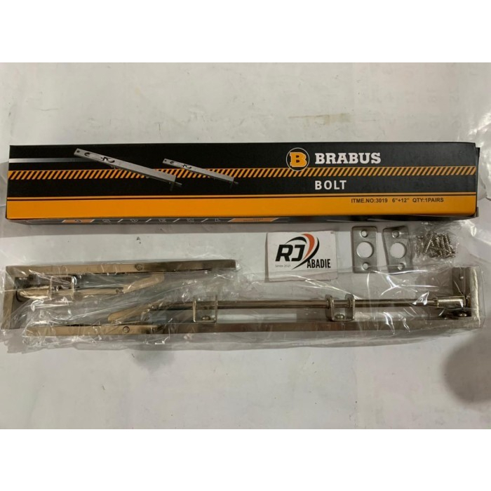 Grendel Slot Tanam Pintu Flush Bolt Stainless SUS304 SN BRABUS 6&quot;+ 12&quot;