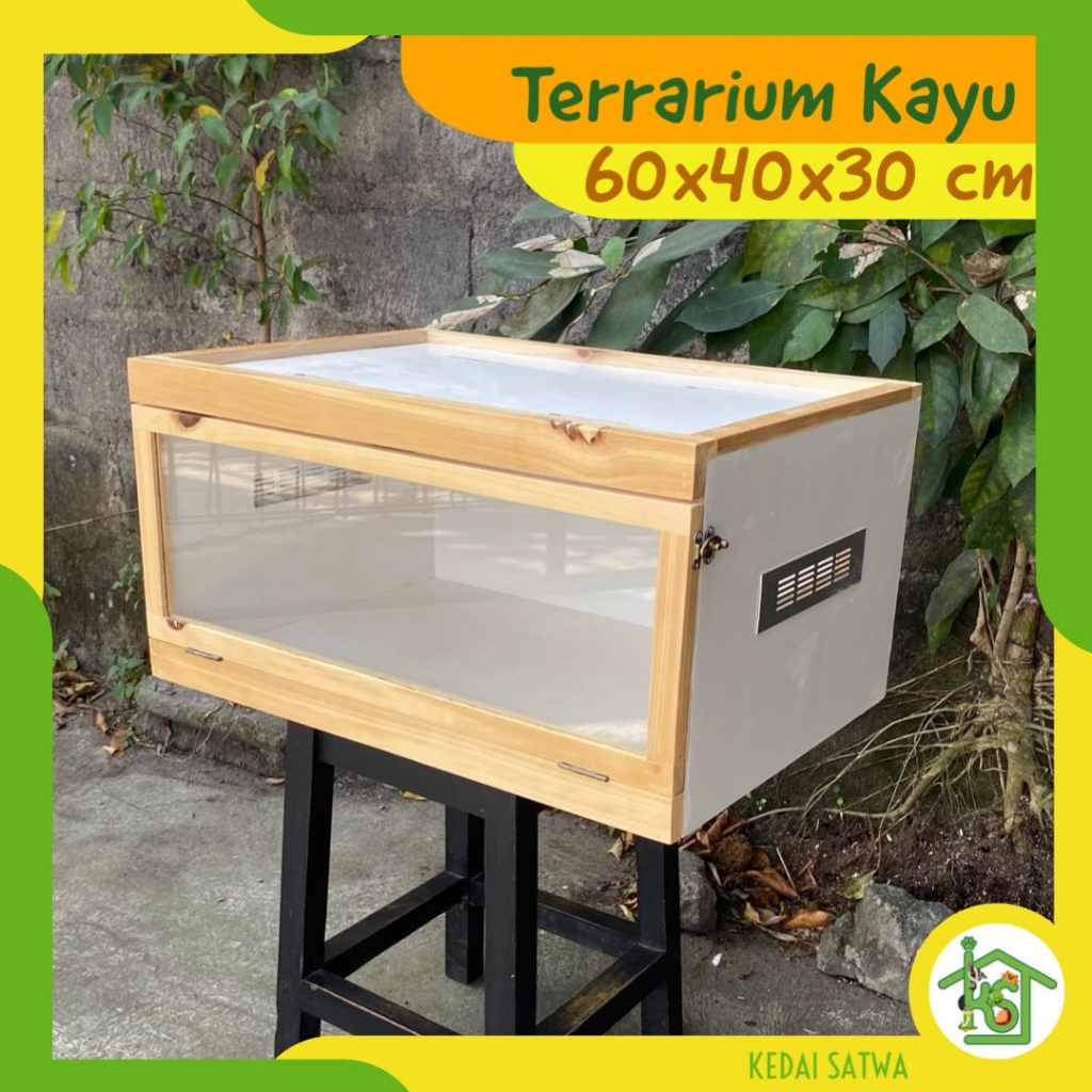 Terrarium Kayu Melaminto Kandang Reptile | Kandang Ular Iguana Bearded Dragon Salva Biawak Kura Kura