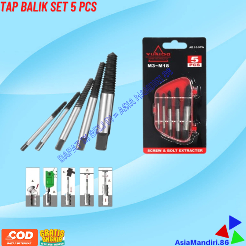 Pembuka Baut Rusak Patah Manual  / Screw Extractor Pembuka Baut