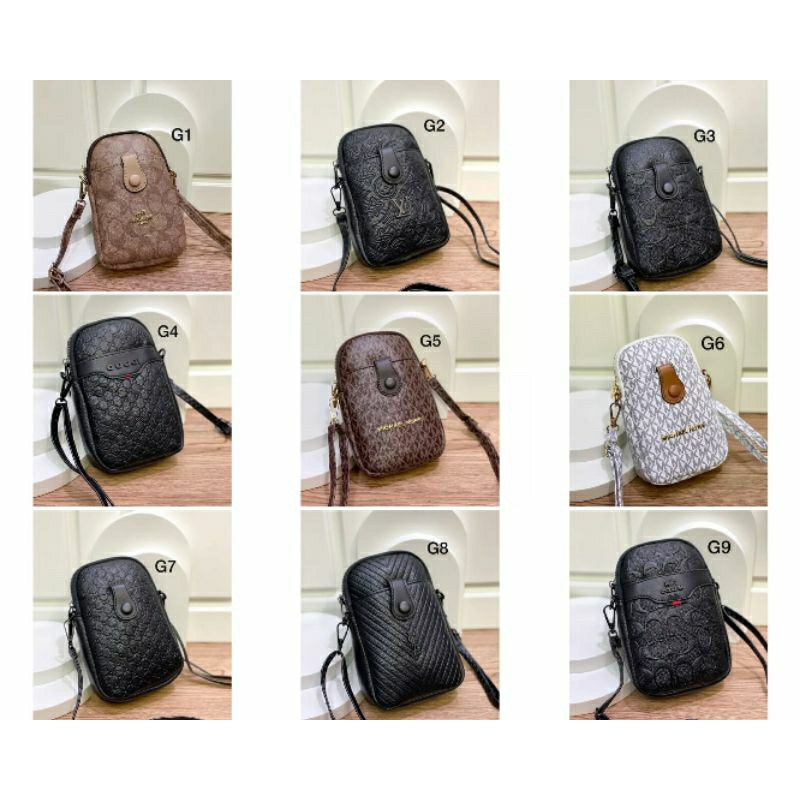 Tas Selempang Hp poket G1-G15 / Slingbag hpo bahan embos dan wp