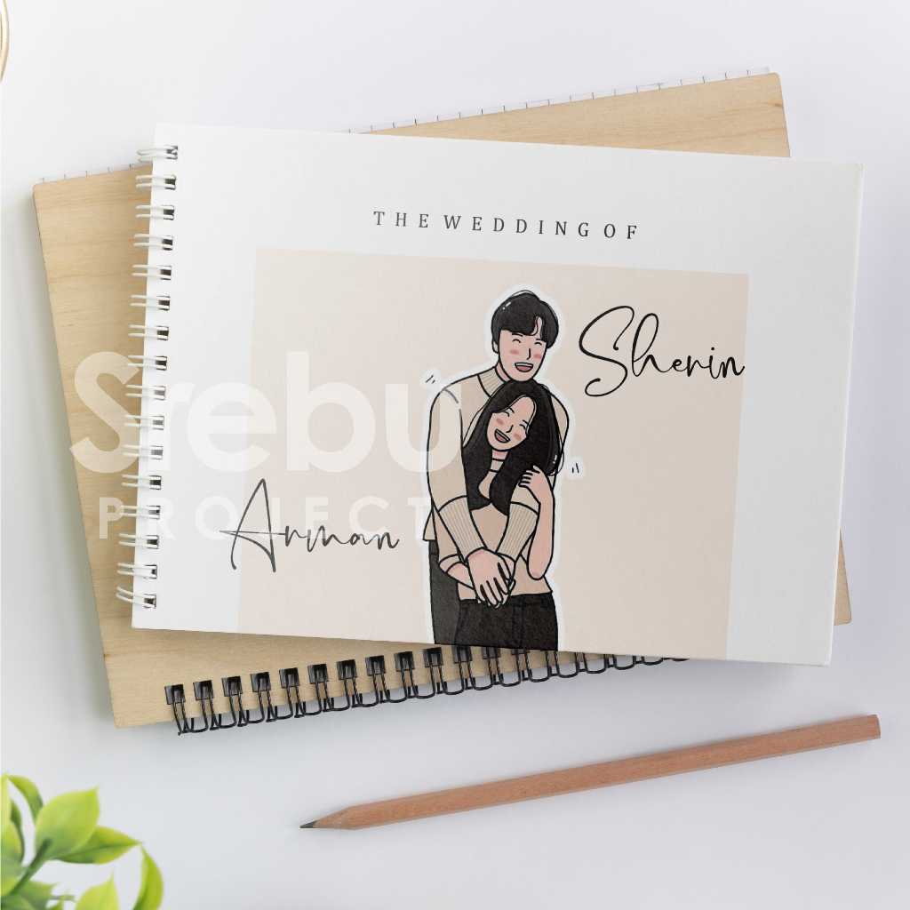 

(SR032) Buku Tamu Pernikahan Hardcover dan Softcover murah / Guest Book Isi 310 Tamu