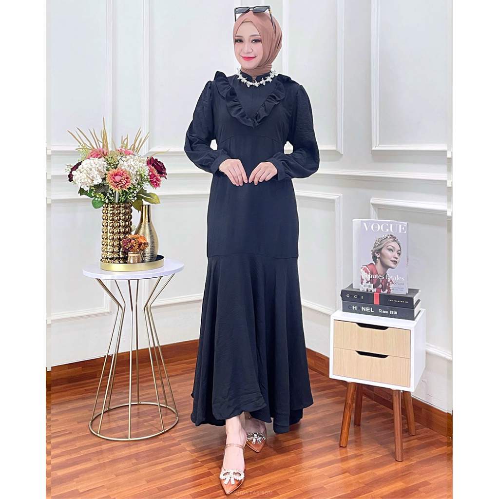 Maxi Dress Mermaid Bahan Crinkle Airflow - Resinda Fashion