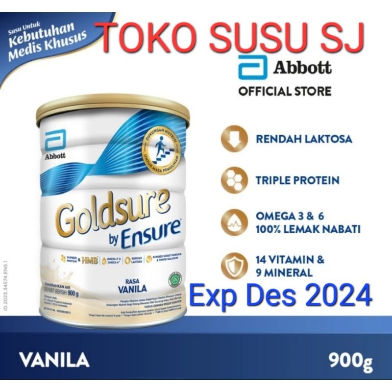 Goldsure by Ensure Vanila 900 gram / gold sure/ 900gr/ vanilla