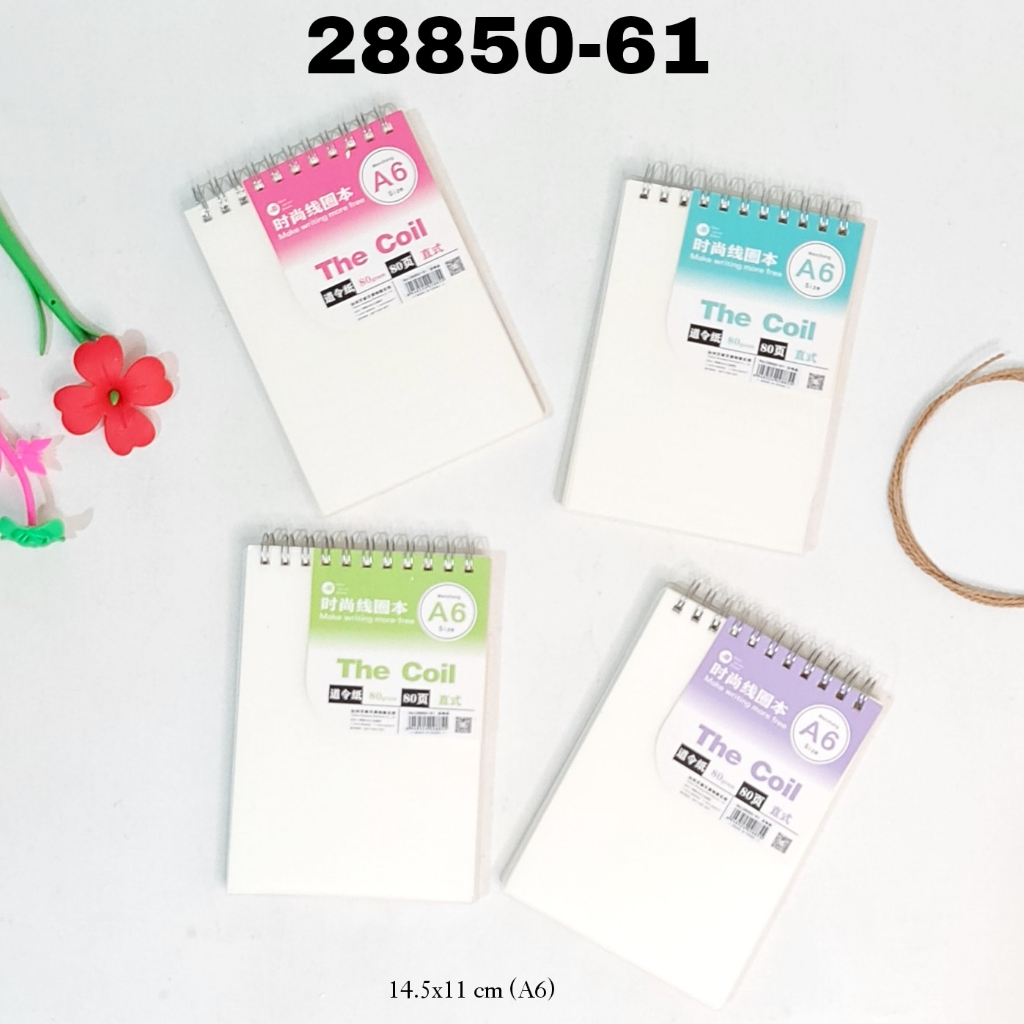 

SOS Buku Tulis Spiral A6-80 Tegak Cover Plastik /Buku Spiral/Buku Catatan/Note