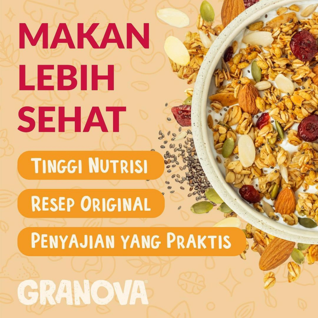 GRANOVA GRANOLA SEREAL SARAPAN CEMILAN SEHAT 100GR | HEALTHY SNACK GLUTEN FREE