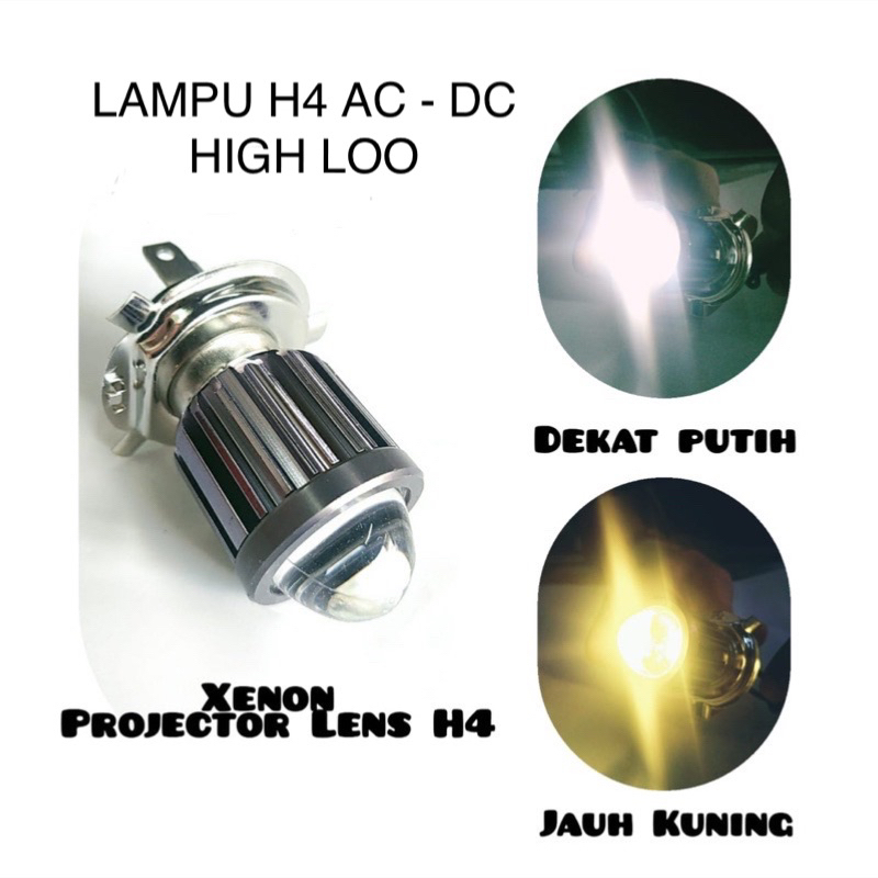 Lampu LED Utama H4 Laser D2 AC DC Yamaha Vixion byson new scoopy cn 150R Ninja R15 Pulsar dll