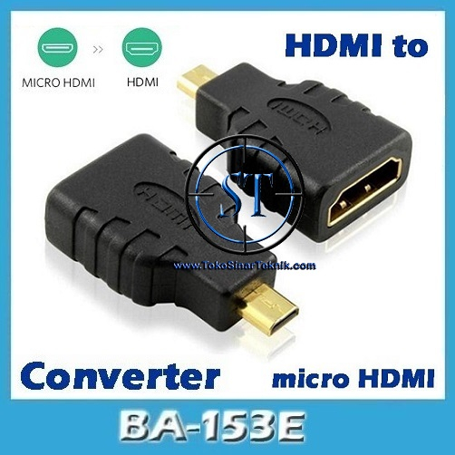 Sambungan HDMI Type A Female to Micro HDMI D Male Adapter Converter Connector Full HD 1080 BA-153E