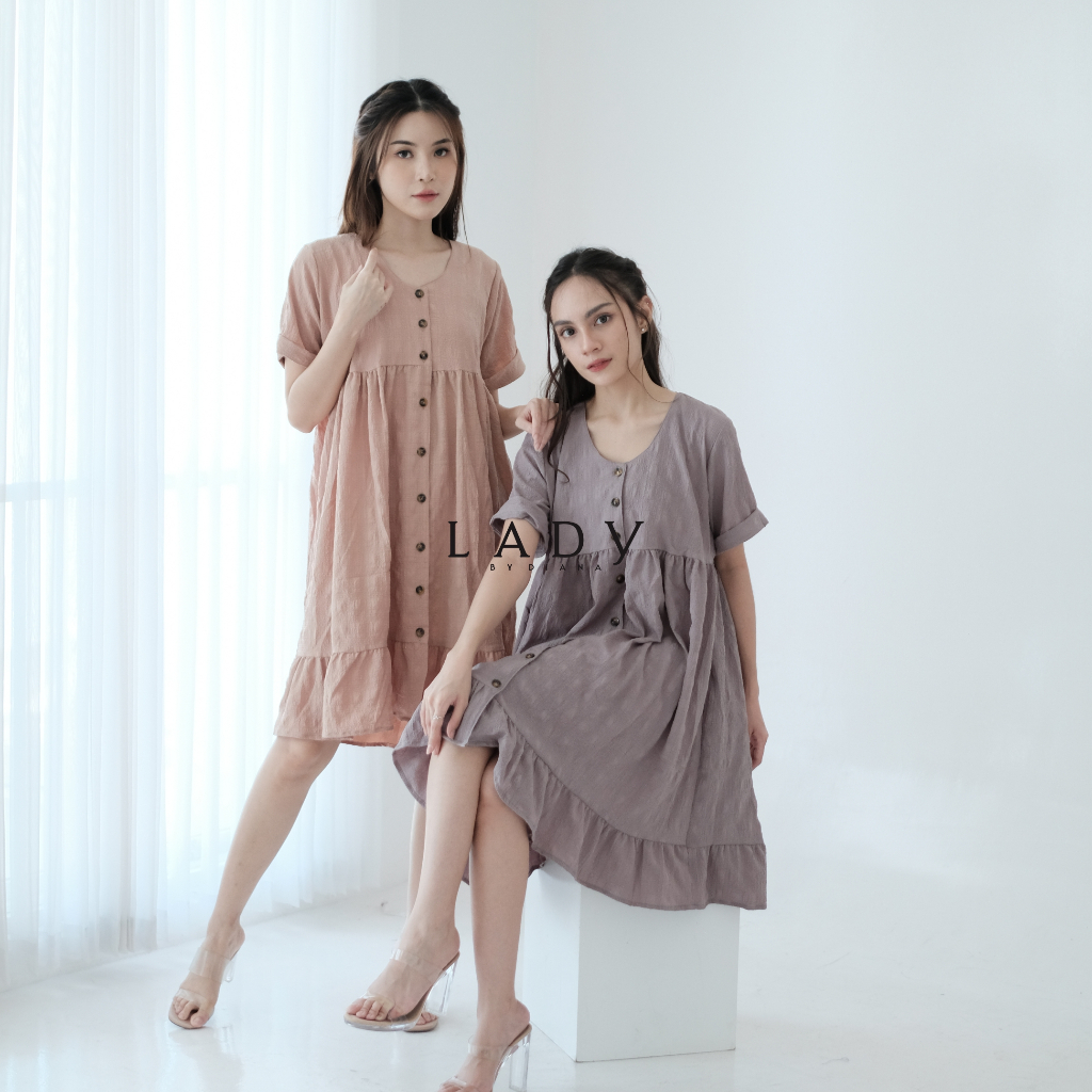 Ladybydiana SARAH DAILYWEAR Mini Dress Wanita A Line Busui Friendly