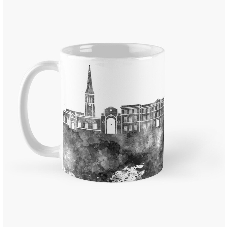 Leicester skyline in black watercolor Coffee Mug