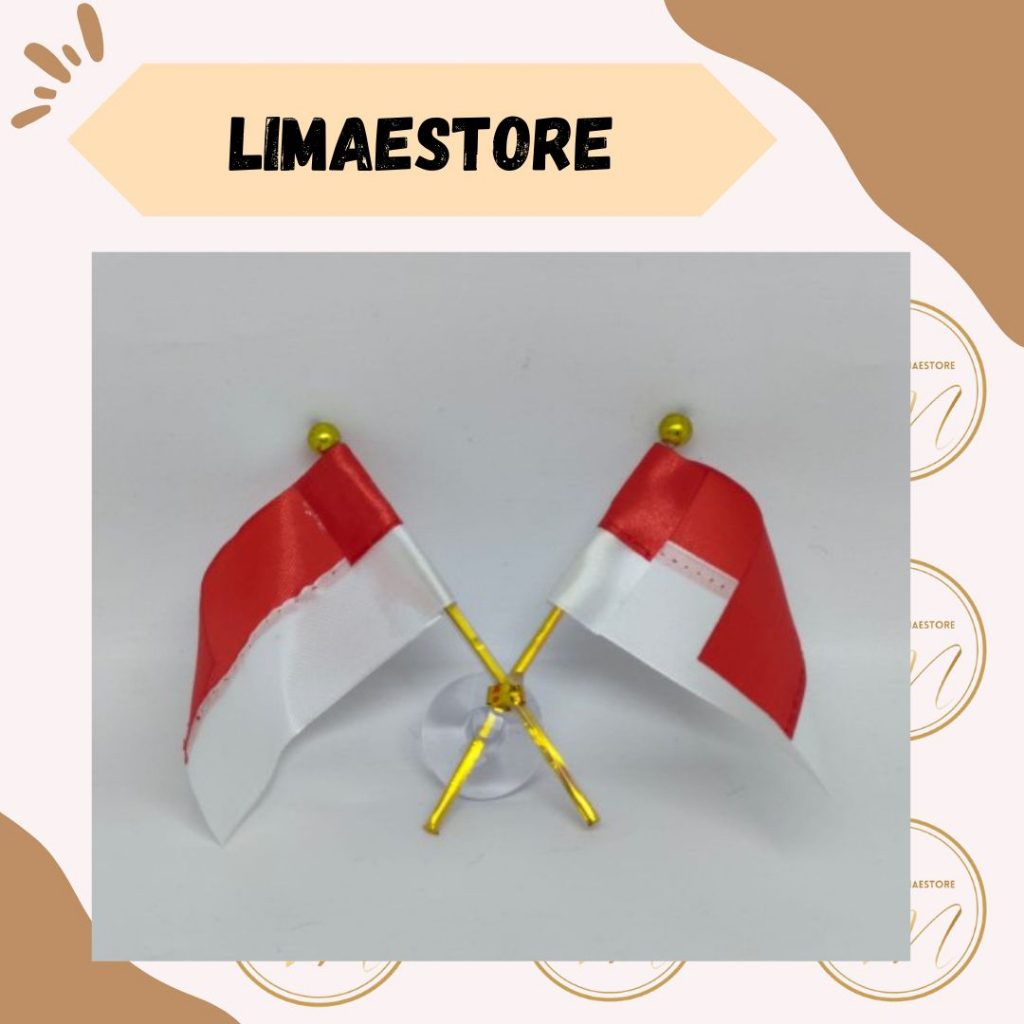 Bendera Merah Putih Kecil Hiasan Mobil / Bendera Merah Putih Sepasang / Bendera Merah Putih Mini Sep