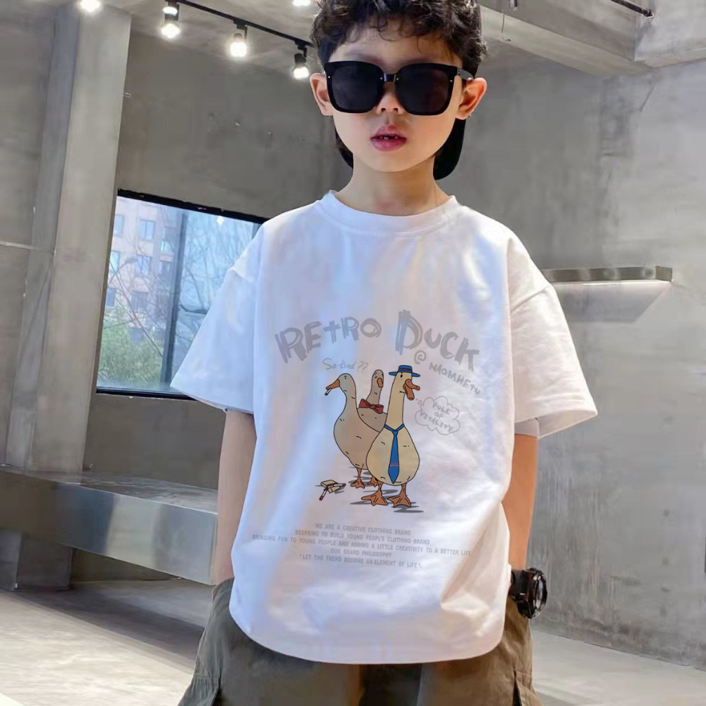 Amspro Kaos Katun24s Anak Kaos Oversize Anak Baju ana Kaos Anak Atasan Anak Retro duck