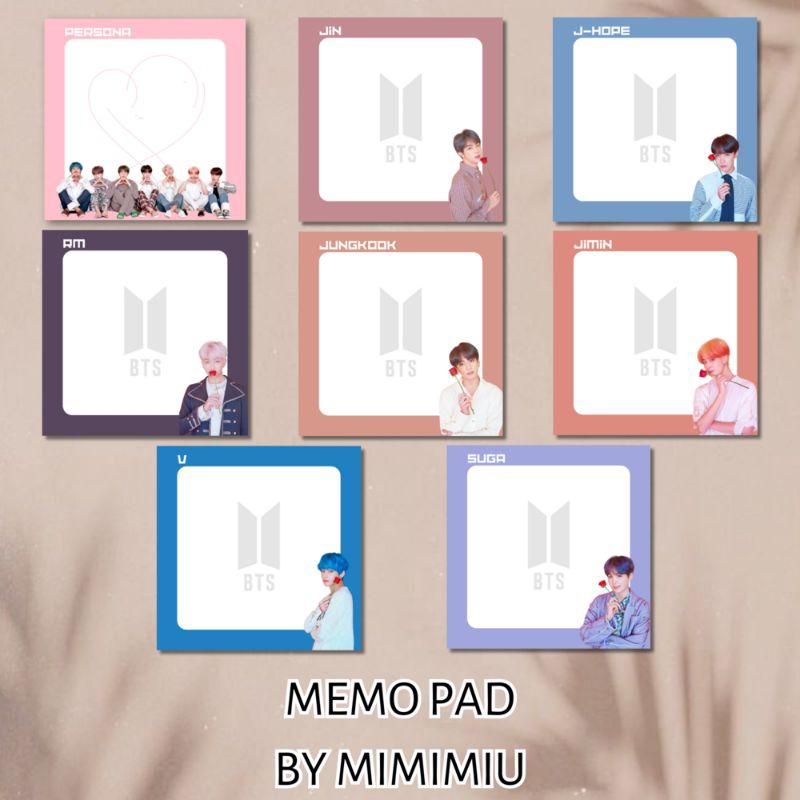 

[Mimimiu] memopad / notepad motif idol kpop BTS simple minimalis kiyowo