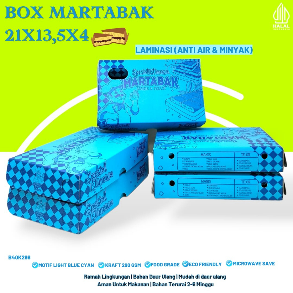 Dus Martabak Laminasi Box Martabak (B40K296-21X13.5X4 Cm)