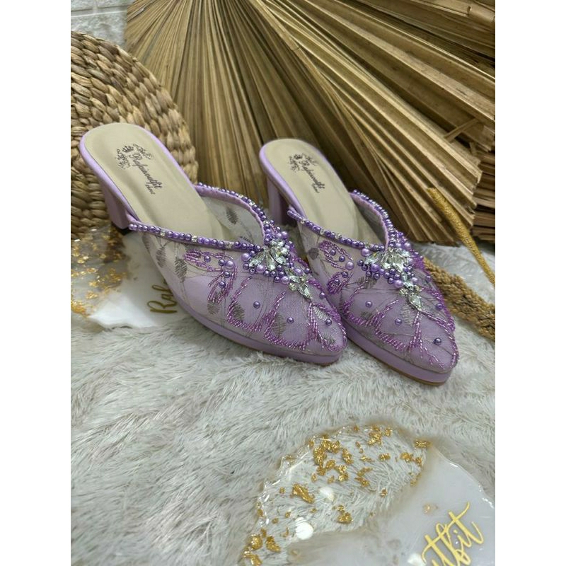 Sepatu wedding pesta Cantik Alena Lilac 7cm