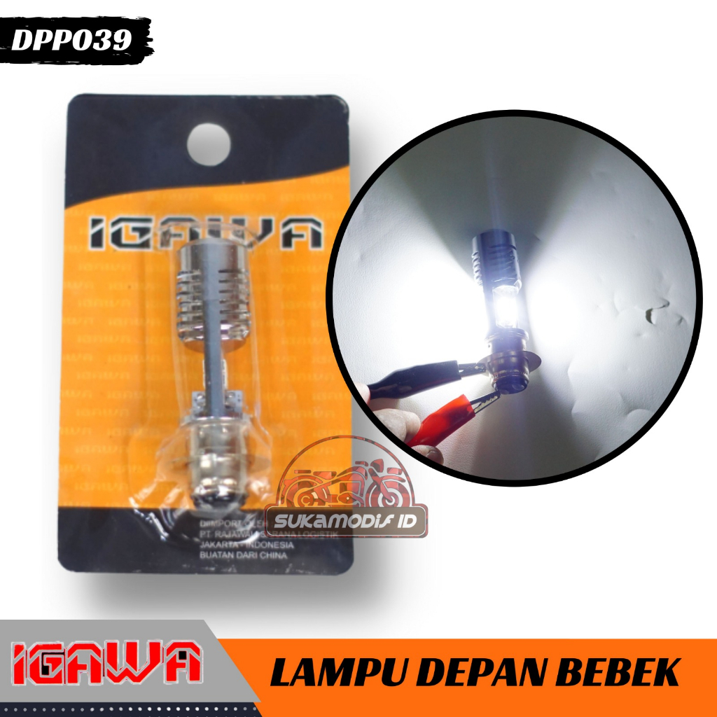 Lampu Utama  CHIP Model DC Flash H6 4 LED AC DC Universal Motor LED Mata Bebek Dan Matic Cree