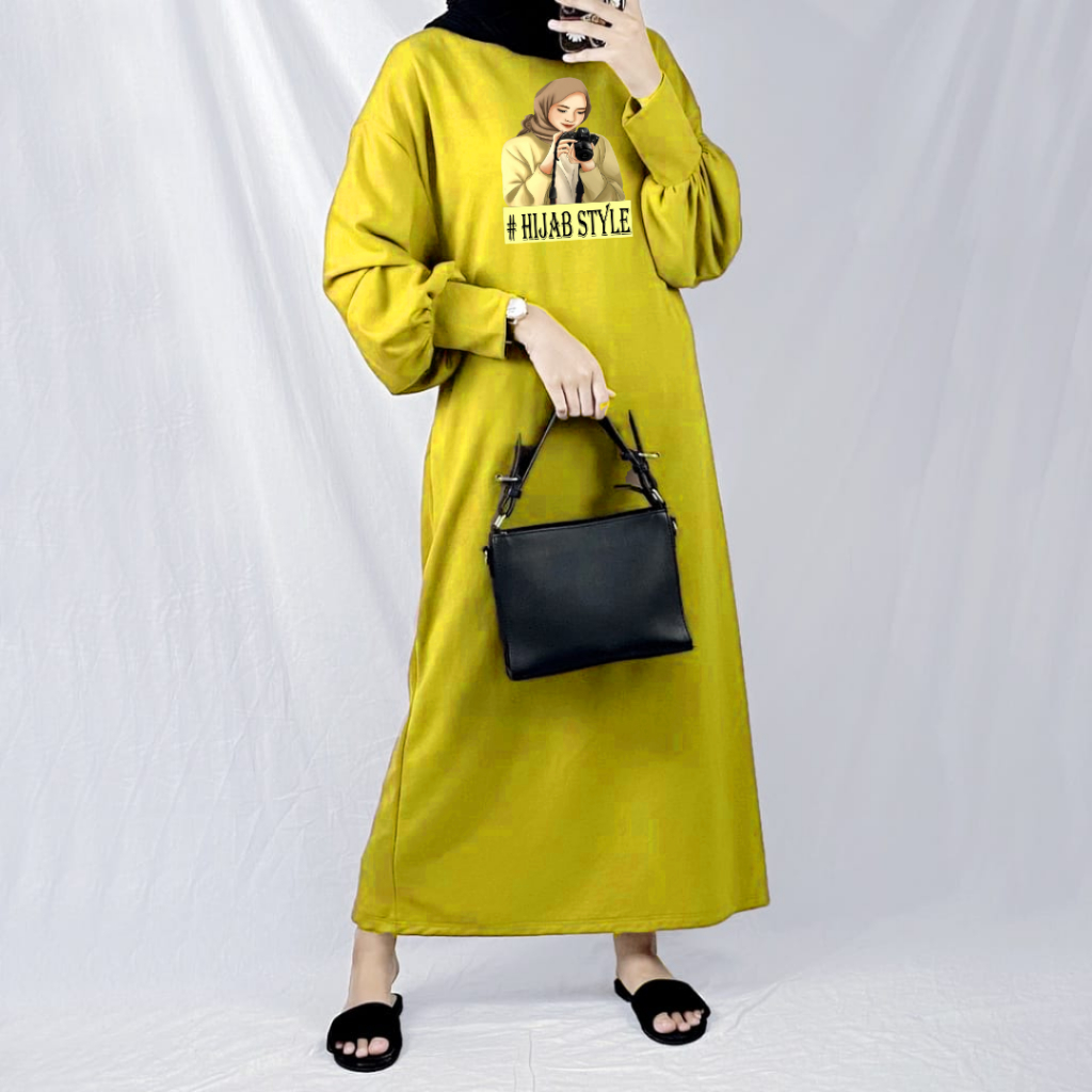 Gamis Lengan Balon Hijab Style / Dress Wanita Muslim