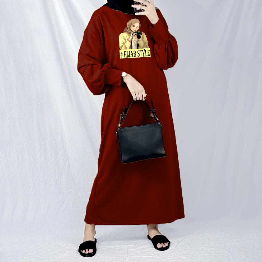 Gamis Lengan Balon Hijab Style / Dress Wanita Muslim