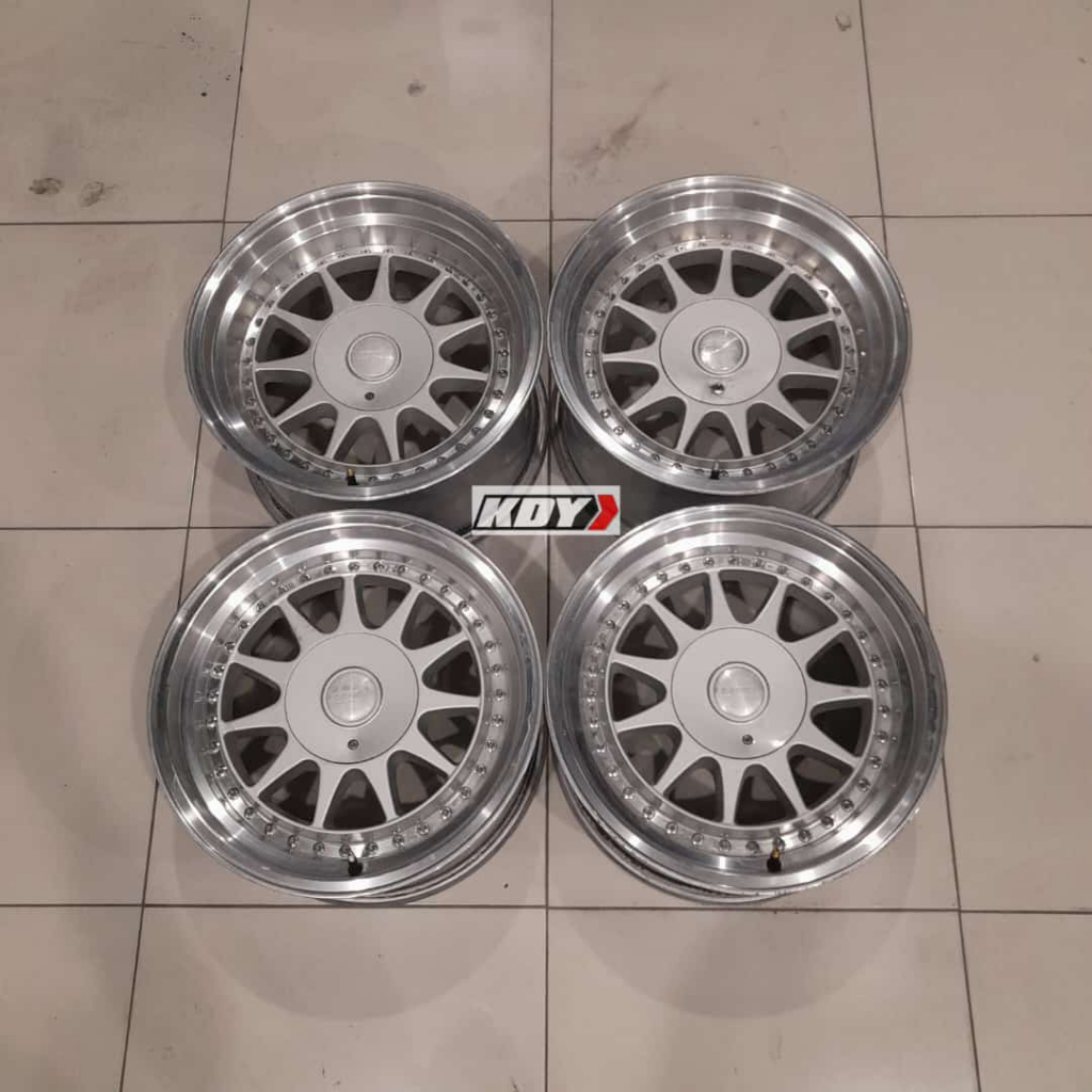 Velg Mobil racing Model Clong HSR Ikimatsu Ring 16 Silver Polis